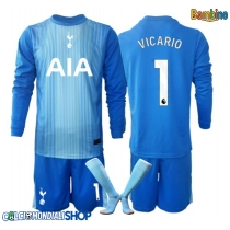 Maglie da calcio Tottenham Hotspur Guglielmo Vicario #1 Portiere Seconda Maglia Bambino 2025-26 Manica Lunga + Pantaloni corti)